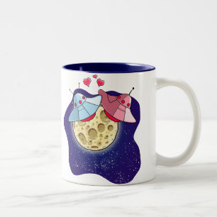 Bicolor UFOs en taza del amor