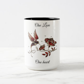 Bicolor Un amor, una taza de café del corazón