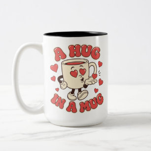 Bicolor Una Abrazo en una Taza Mug Lindo para Amantes del