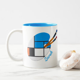 Bicolor Una hermosa taza con una pintura de Paul Klee