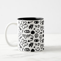 Una taza con un diseño moderno y hermoso en b&n