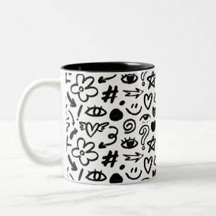 Bicolor Una taza con un diseño moderno y hermoso en b&n