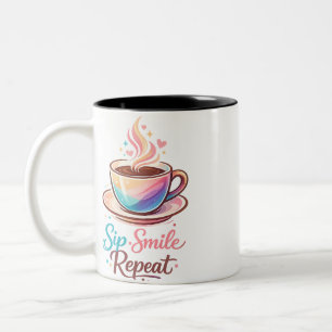 Bicolor Una taza de café para empezar el día con una sonri