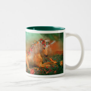 Bicolor Unicornio de la taza del arte de los rosas