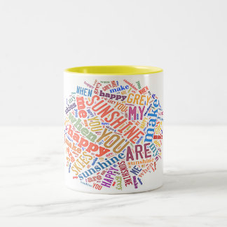 Bicolor "Usted es arte de la palabra de mi sol" en la taza