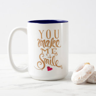 Bicolor Usted hace que sonríe - taza de café