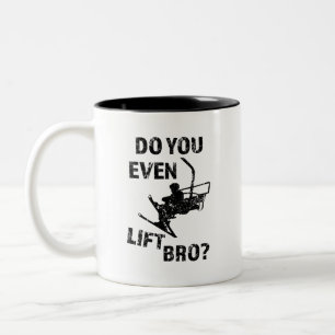 Bicolor ¿Usted incluso levanta bro? taza del esquí de lo