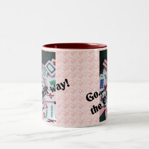 Bicolor va la otra taza del jongg del mah de la manera