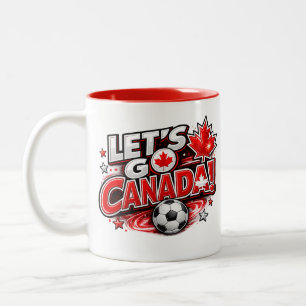 Bicolor ¡VAMOS CANADÁ! Taza para fanáticos del fútbol   Ca