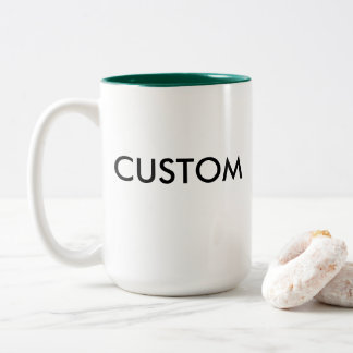 Bicolor VERDE CAQUI grande de la taza 15oz del Dos-Tono de
