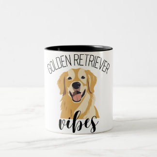 Bicolor Vibraciones de Golden Retriever Taza de Café Diver