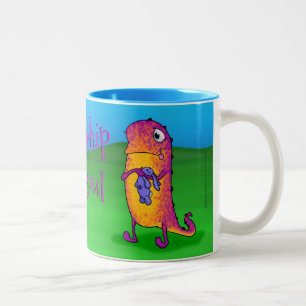 Bicolor Viola el monstruo, w/quote en la taza