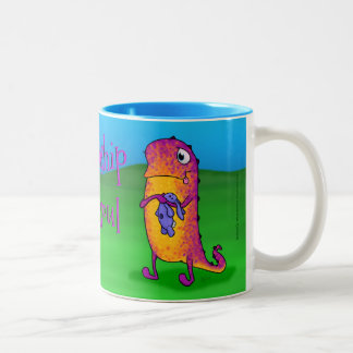 Bicolor Viola el monstruo, w/quote en la taza