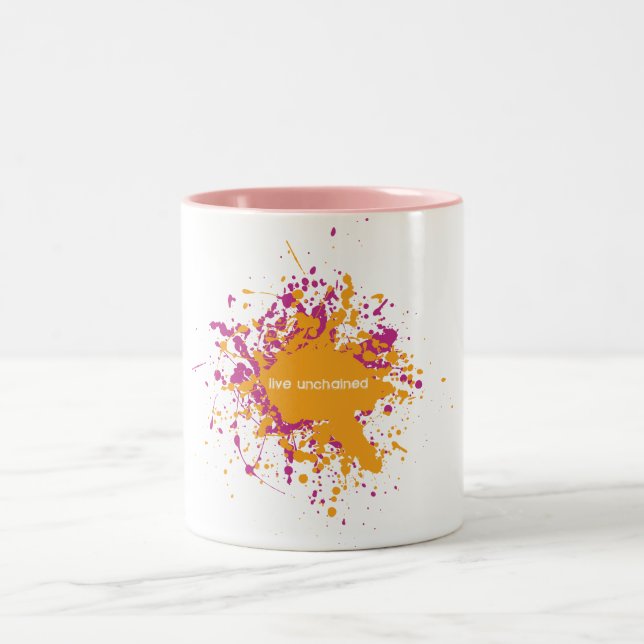 Bicolor Vive la taza soltada (Centro)