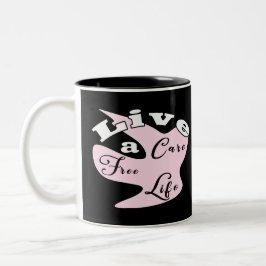Bicolor Vive una vida sin preocupaciones taza de café
