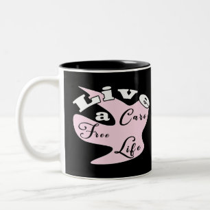 Bicolor Vive una vida sin preocupaciones taza de café