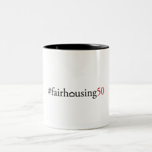 Bicolor Vivienda justa 50 (hashtag) - taza