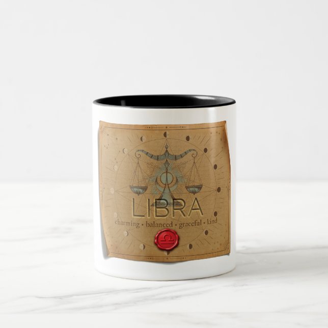 Bicolor Zodiaco - Libra - Taza de café (Centro)