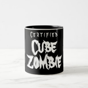 Bicolor Zombi certificado del cubo - café, té o taza peo