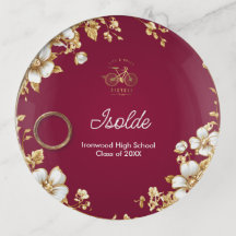 Bicycle Sport Gold Graduation Custom Name Personal