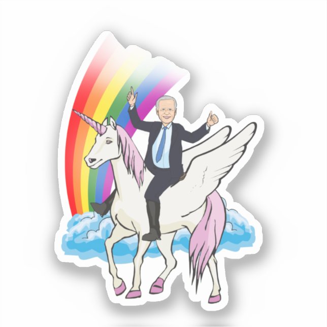 Biden en una pegatina de unicornio (Anverso)