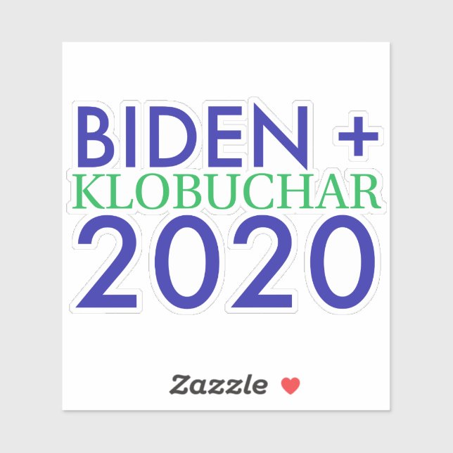 Biden y Klobuchar 2020 Vinyl Pegatina (Hoja)