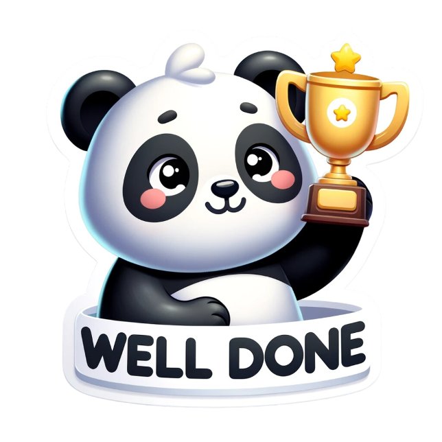 🐼 "Bien hecho" Panda Pegatina 🌟 (Subido por el creador)