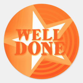 Bien hecho, pegatina de elogios estrella naranja