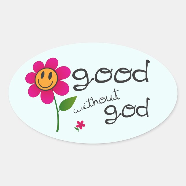 Bien sin Pegatinas de dios (con flores felices) (Anverso)