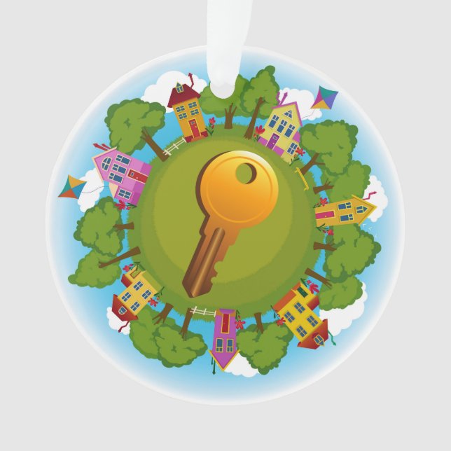 Bienes raíces "Bienvenido a casa" Nuevo ornamento  (Anverso)