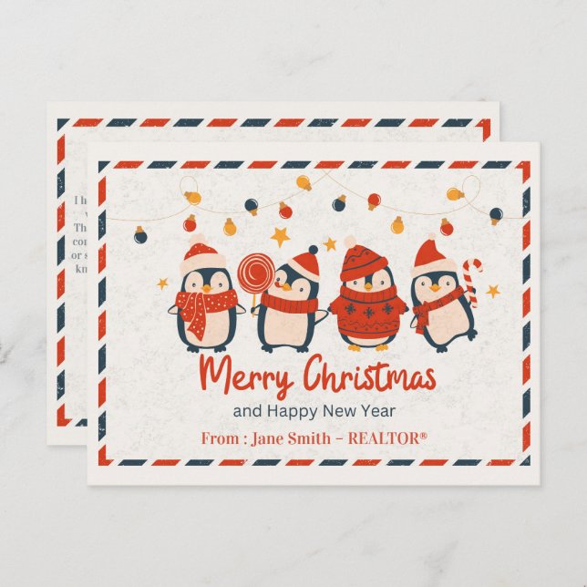 Bienes Raíces Feliz Navidad y Próspero Año Nuevo (Anverso / Reverso)