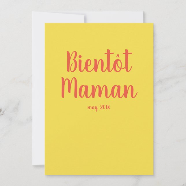 Bientot maman | Invitación francesa a Baby Shower (Anverso)