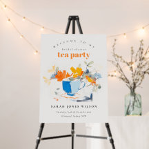 Bienvenida a Fiesta de Té Floral Tea Cup Bridal Sh