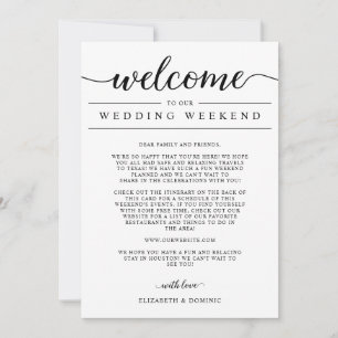 Bienvenida a fin de semana boda y cosas para hacer