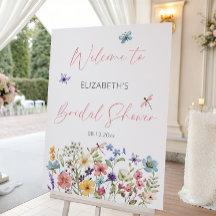 Bienvenida a la ducha de la novia en el jardín de