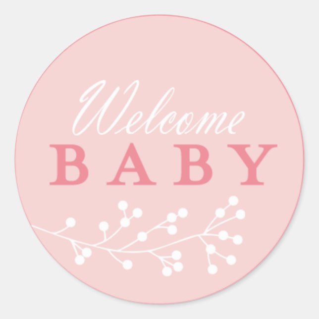 Bienvenida a los Pegatinas bebes rosados de Baby S (Anverso)