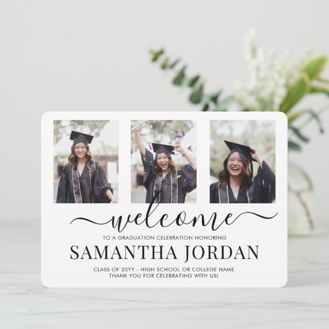 Bienvenida a una fiesta de graduación a un lado 3  (Anverso de pie)