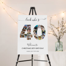 Bienvenida al 40 cumpleaños número 40 Collage de f