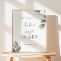 Bienvenida al Baby Shower de Eucalipto Moderno