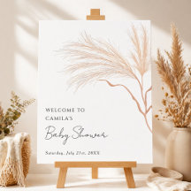 Bienvenida al Baby Shower de Pampas Grass Minimali
