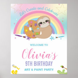 Bienvenida al cumpleaños del arte de pinturas al a
