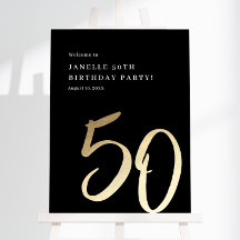 Bienvenida al cumpleaños número 50 con tipografía