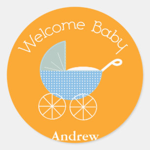 Bienvenida al Pegatina del Naranja del bebé