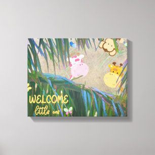 Bienvenida Arte de guardería de tema de una jungla
