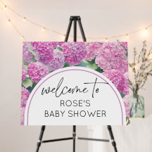 Bienvenida Baby Shower de Pink Hydrangea