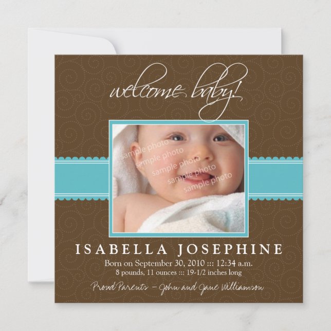 ¡Bienvenida Bebé! Anuncio de nacimiento de Aqua Ri (Anverso)