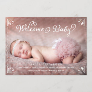 Bienvenida Bebé Dulce Anuncio de Nacimiento