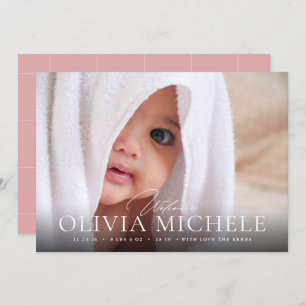 Bienvenida Bebé Invitación de foto de nacimiento C