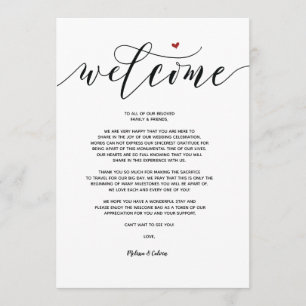 Bienvenida Boda moderno y tarjeta itinerante v9