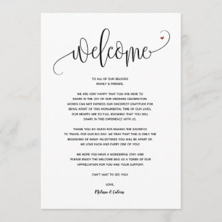 Bienvenida Boda moderno y tarjeta tineraria v2